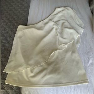TCEC white one shoulder top
